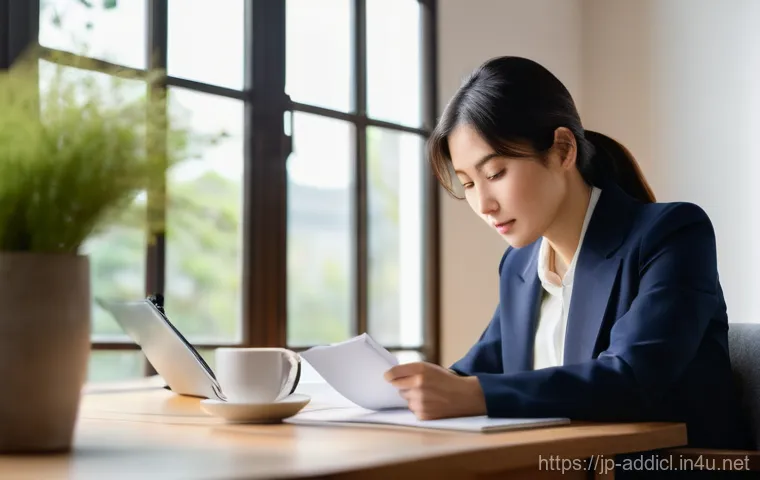 중독상담사 자격 유지 조건 - A serene and focused Japanese female counselor in her late 30s, wearing a professional yet comfortab...