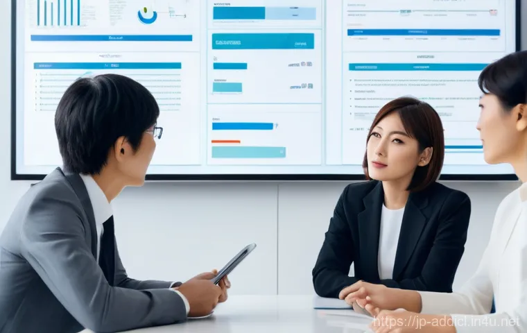 중독상담사 자격 유지 조건 - A slightly overwhelmed but determined Japanese male counselor in his early 40s, dressed in a smart c...